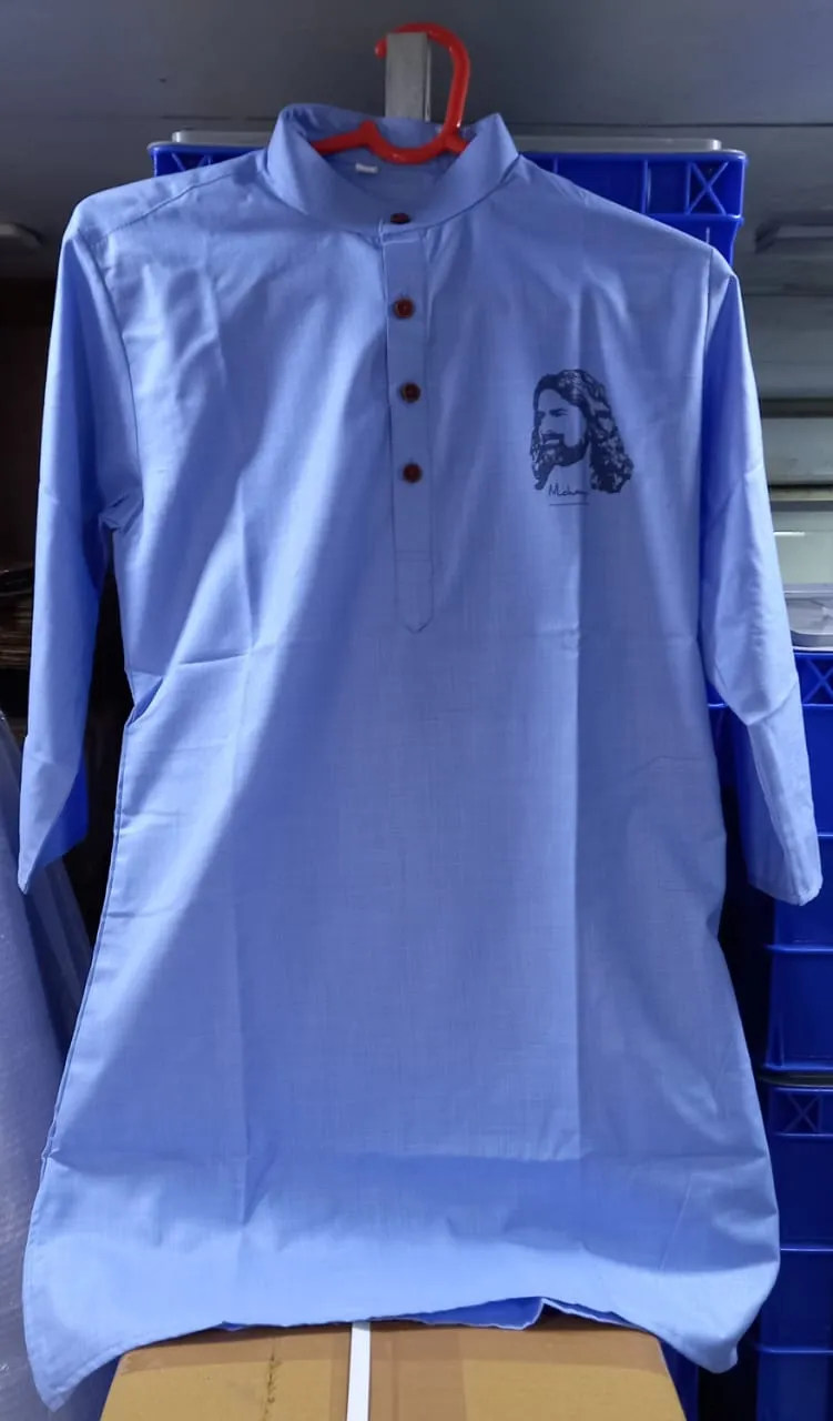Kurta - Men (Blue, White)